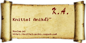Knittel Anikó névjegykártya